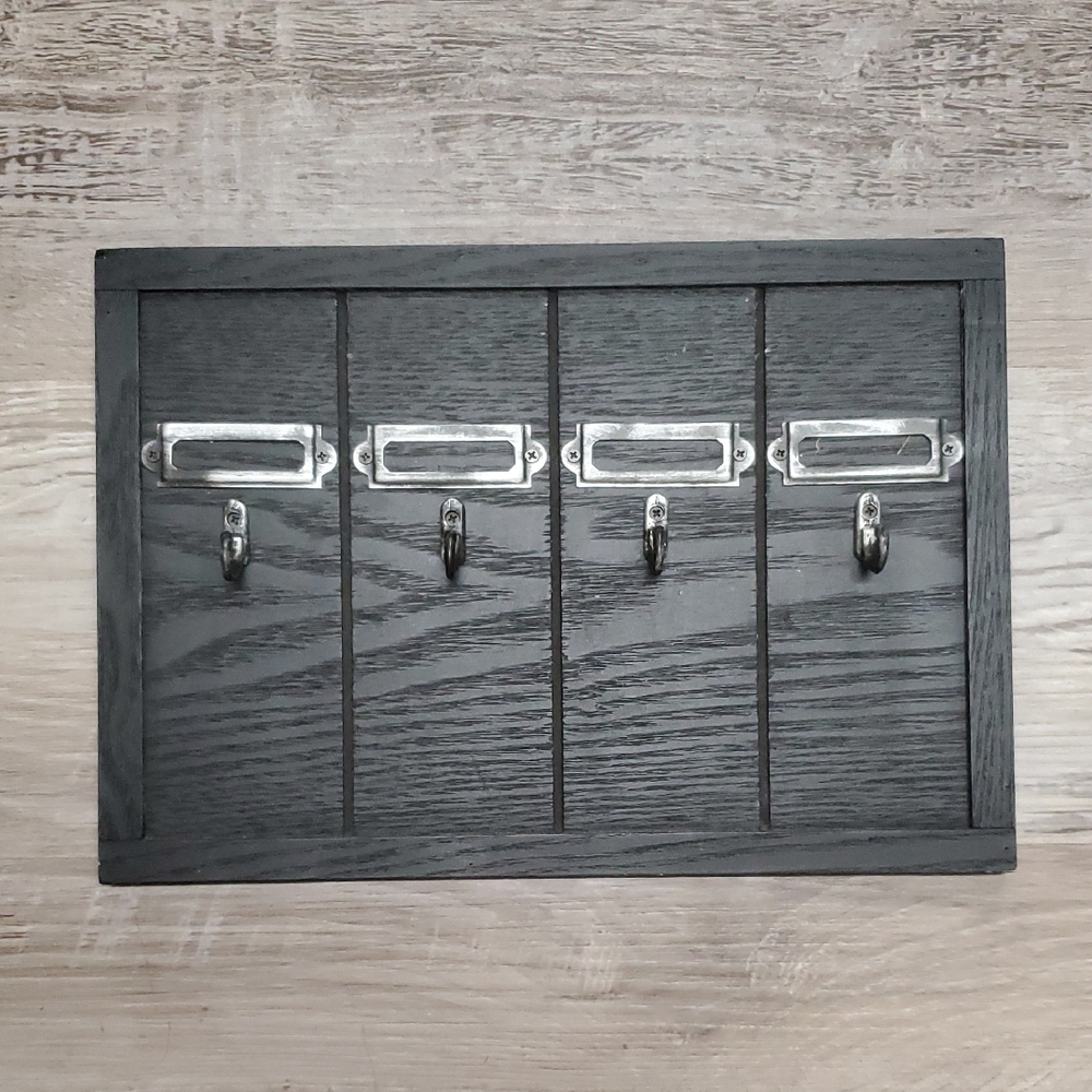 Black and Silver Wall Hook Organizer